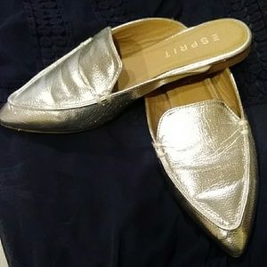 Silver Metallic slip on's